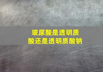 玻尿酸是透明质酸还是透明质酸钠