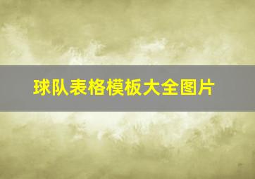 球队表格模板大全图片