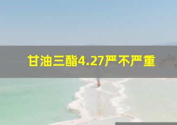 甘油三酯4.27严不严重