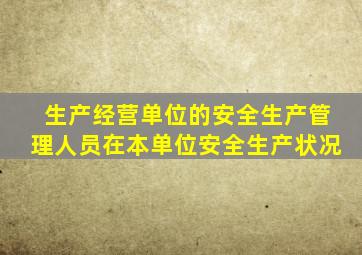 生产经营单位的安全生产管理人员在本单位安全生产状况