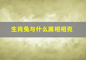 生肖兔与什么属相相克