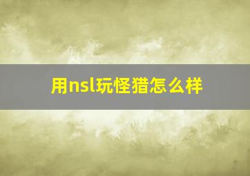 用nsl玩怪猎怎么样