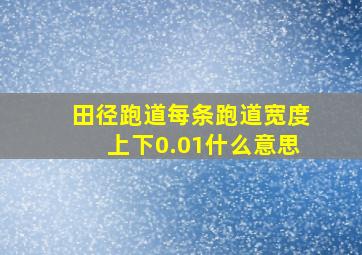 田径跑道每条跑道宽度上下0.01什么意思