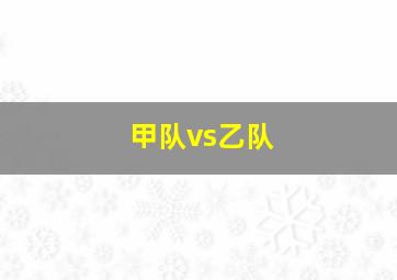 甲队vs乙队