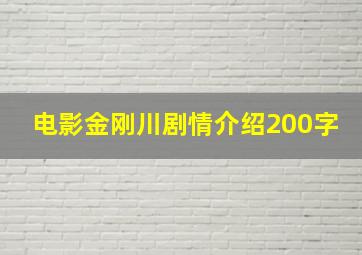 电影金刚川剧情介绍200字