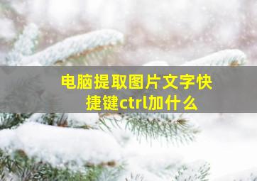 电脑提取图片文字快捷键ctrl加什么