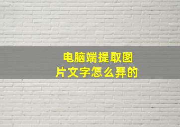 电脑端提取图片文字怎么弄的