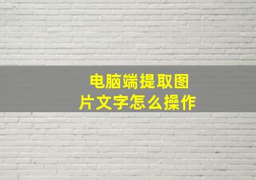 电脑端提取图片文字怎么操作