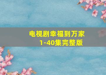 电视剧幸福到万家1-40集完整版