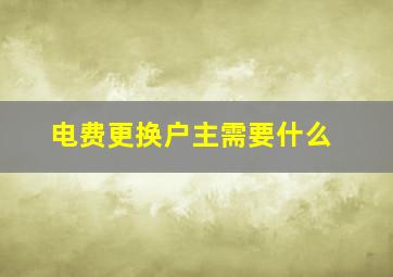 电费更换户主需要什么