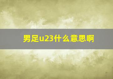 男足u23什么意思啊