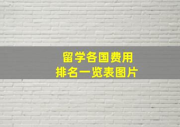 留学各国费用排名一览表图片