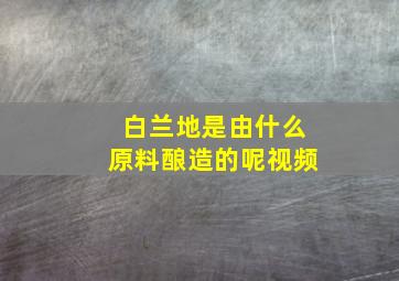 白兰地是由什么原料酿造的呢视频