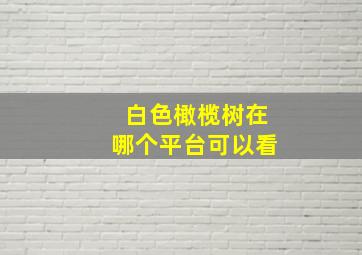 白色橄榄树在哪个平台可以看