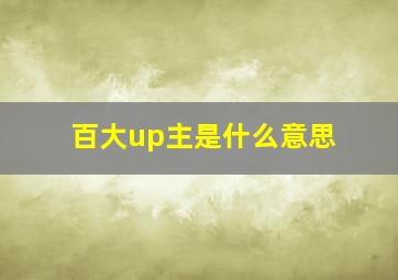 百大up主是什么意思