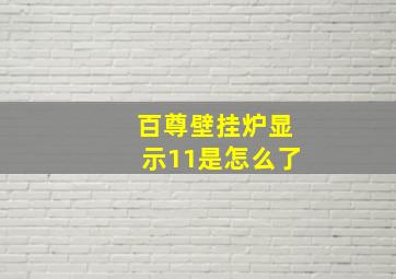 百尊壁挂炉显示11是怎么了