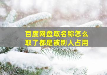 百度网盘取名称怎么取了都是被别人占用