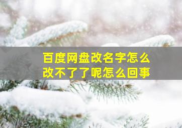 百度网盘改名字怎么改不了了呢怎么回事