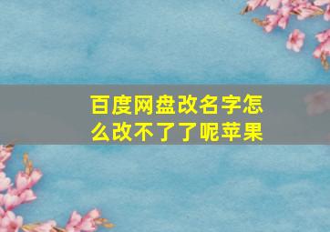 百度网盘改名字怎么改不了了呢苹果