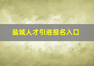 盐城人才引进报名入口