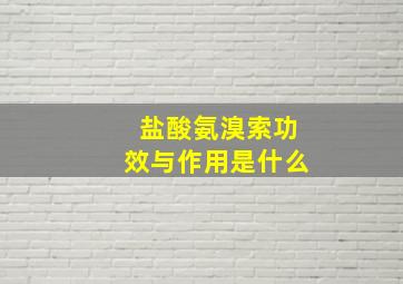 盐酸氨溴索功效与作用是什么