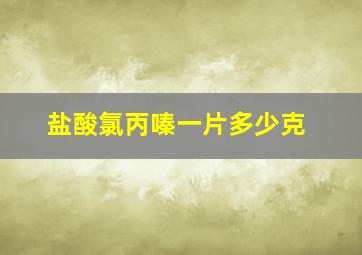 盐酸氯丙嗪一片多少克