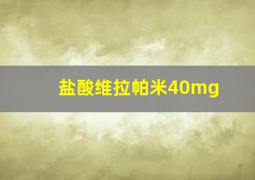 盐酸维拉帕米40mg