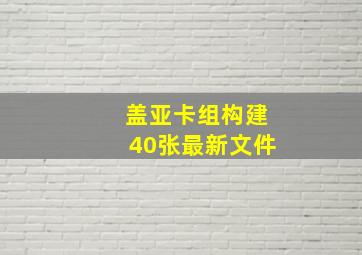 盖亚卡组构建40张最新文件