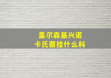 盖尔森基兴诺卡氏菌挂什么科