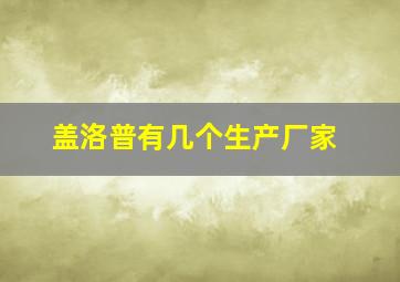 盖洛普有几个生产厂家