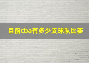 目前cba有多少支球队比赛