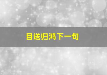 目送归鸿下一句