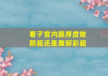 看子宫内膜厚度做阴超还是腹部彩超