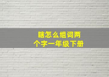 瞎怎么组词两个字一年级下册