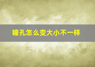 瞳孔怎么变大小不一样