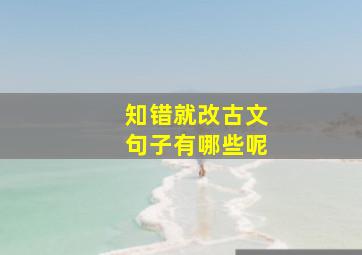 知错就改古文句子有哪些呢