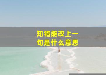 知错能改上一句是什么意思