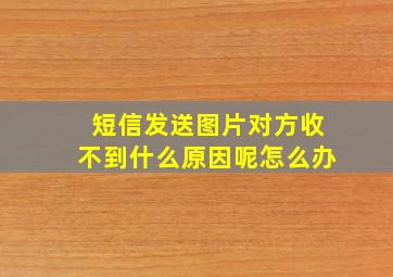 短信发送图片对方收不到什么原因呢怎么办