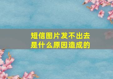 短信图片发不出去是什么原因造成的