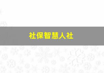 社保智慧人社