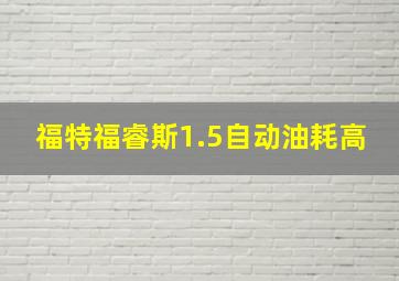 福特福睿斯1.5自动油耗高