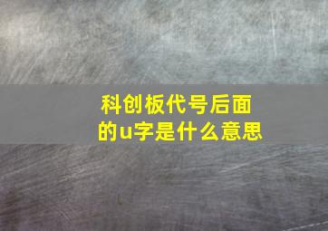 科创板代号后面的u字是什么意思