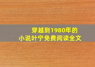 穿越到1980年的小说叶宁免费阅读全文