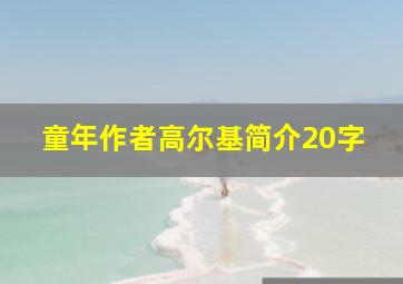 童年作者高尔基简介20字