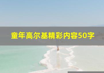 童年高尔基精彩内容50字