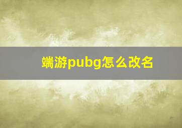 端游pubg怎么改名