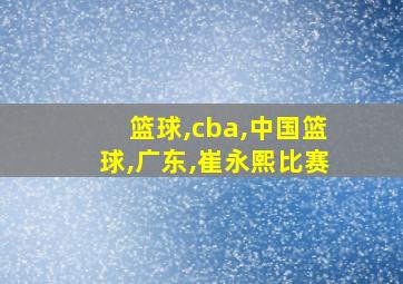 篮球,cba,中国篮球,广东,崔永熙比赛