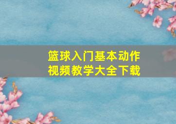 篮球入门基本动作视频教学大全下载