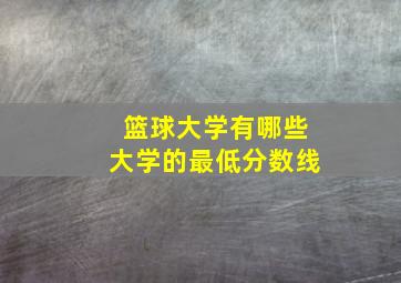 篮球大学有哪些大学的最低分数线