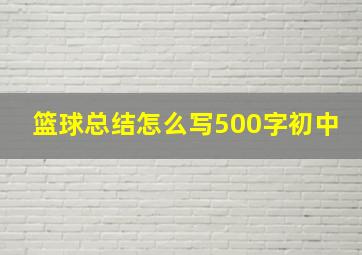 篮球总结怎么写500字初中